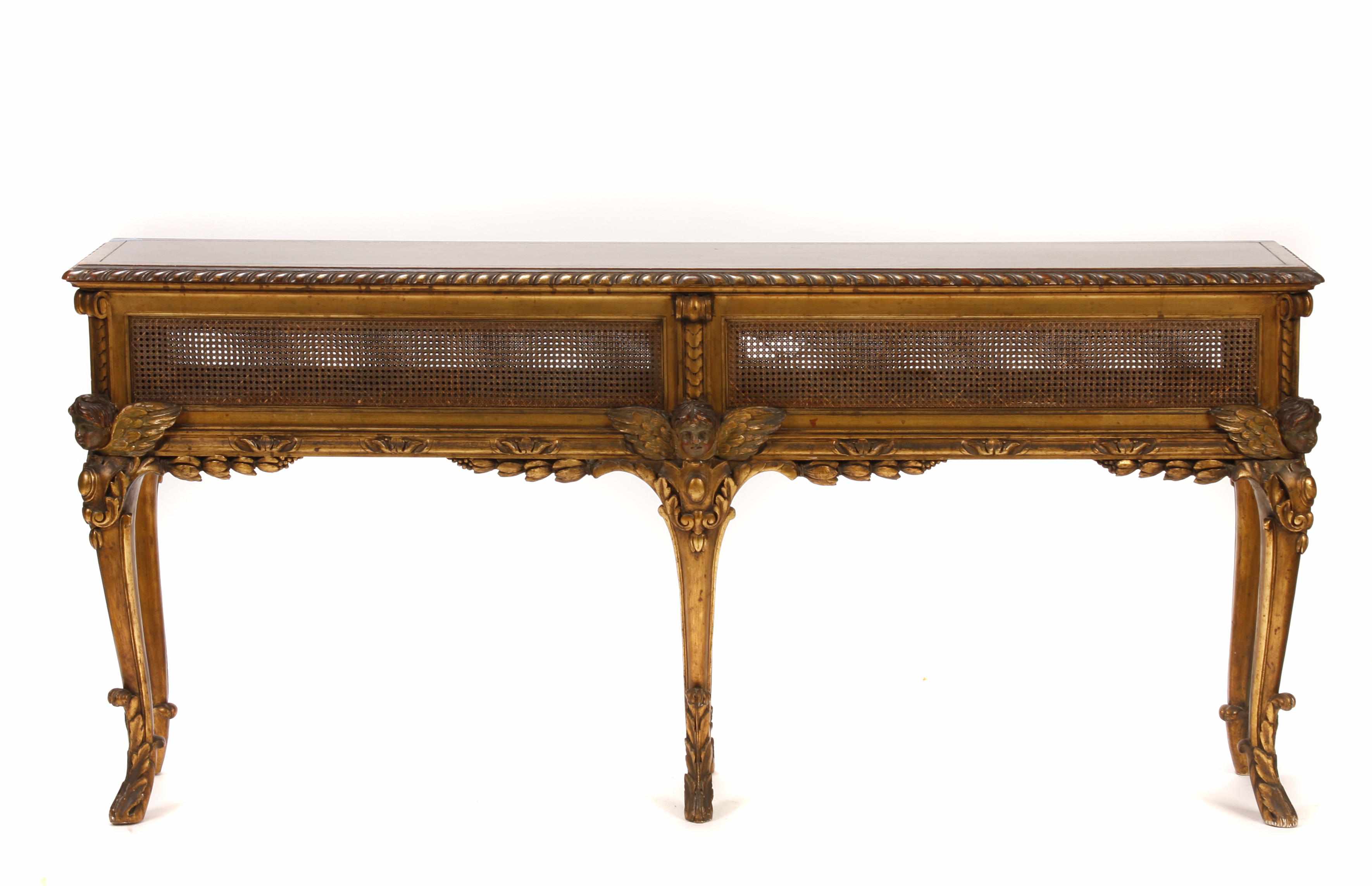 Appraisal: An Italian Rococo style carved giltwood jardinire mounted as a