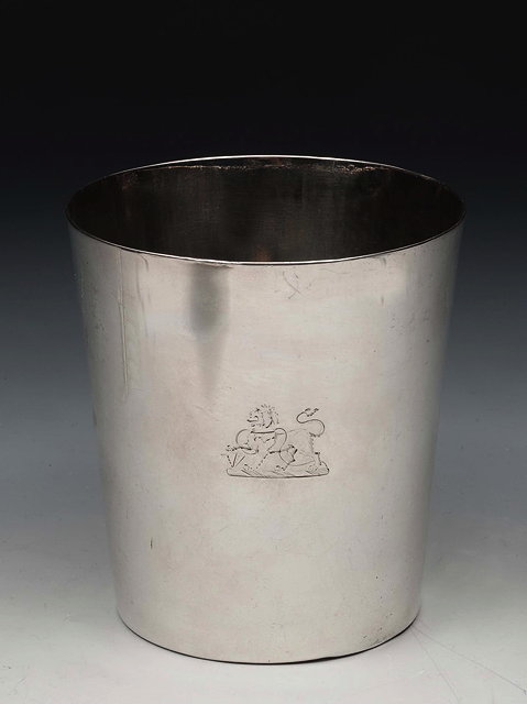 Appraisal: A GEORGE III SILVER BEAKER of plain tapering form and