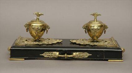 Appraisal: Victorian Ebonized and Brass Ink Stand