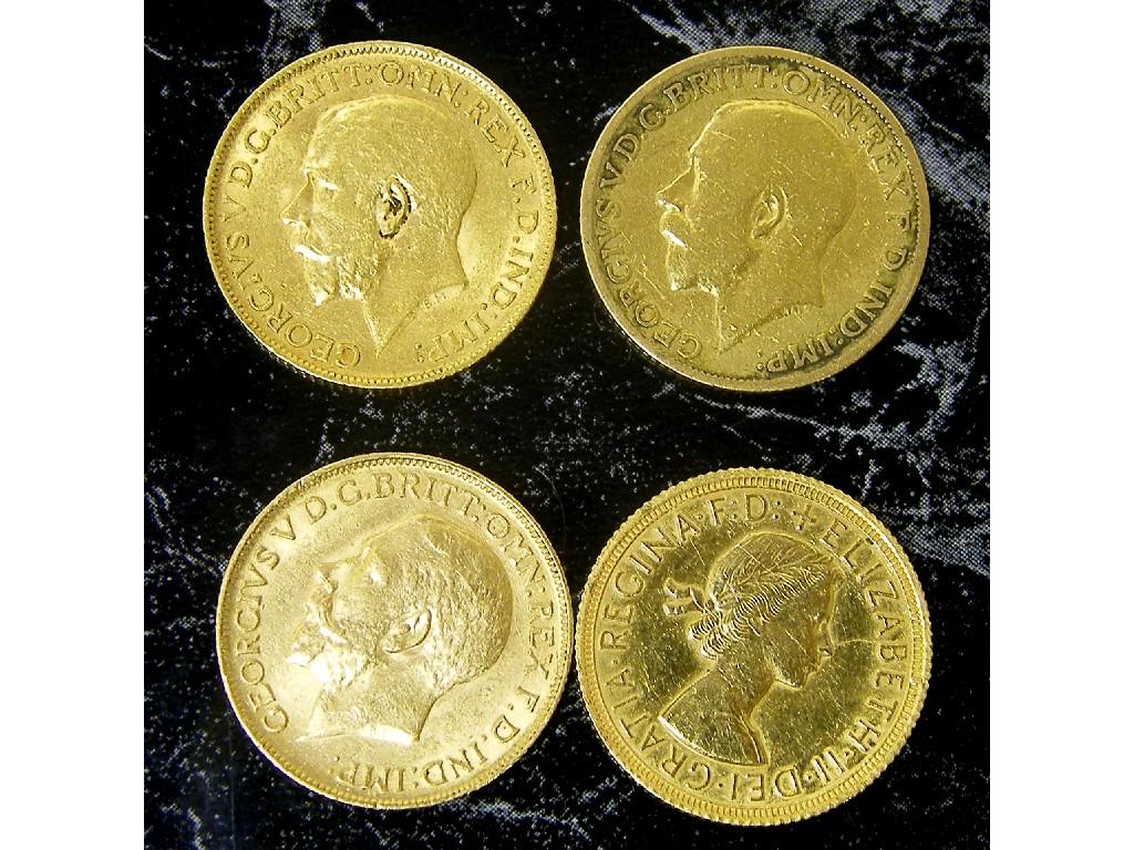 Appraisal: Four sovereign coins and