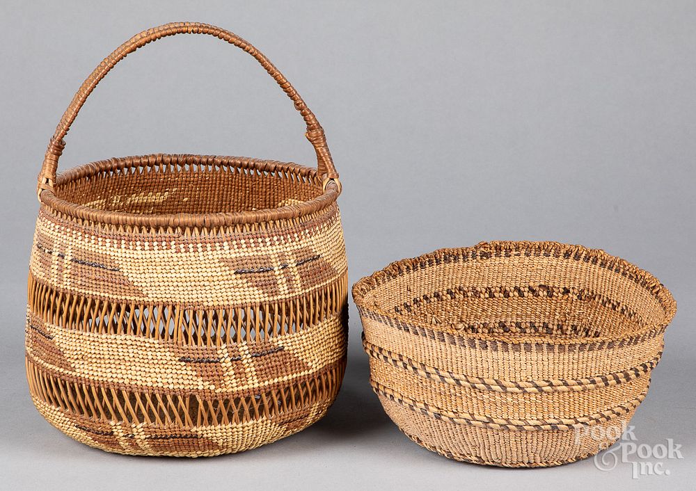 Appraisal: Northern California Native American Indian basket Two Northern California Native