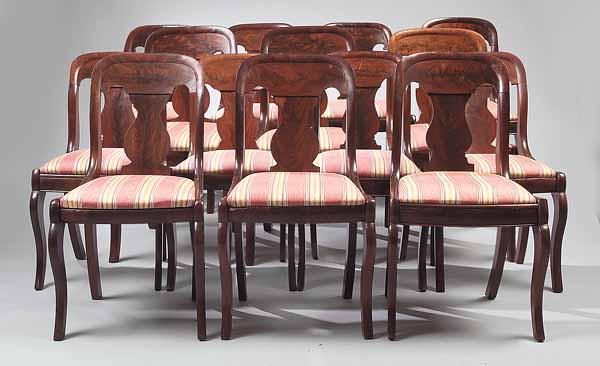 Appraisal: An Assembled Set of Fourteen American Mahogany Dining Chairs c