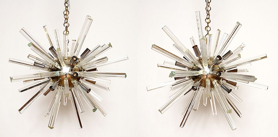 Appraisal: A PAIR OF MURANO GLASS SPUTNIK STYLE CHANDELIERS A pair