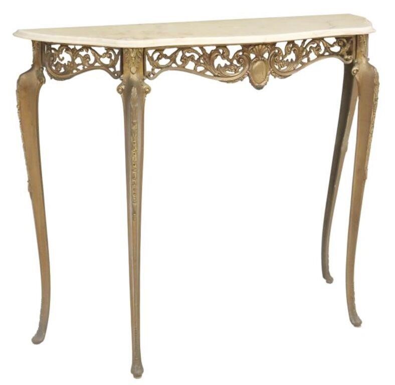 Appraisal: Louis XV style gilt metal console table th c having