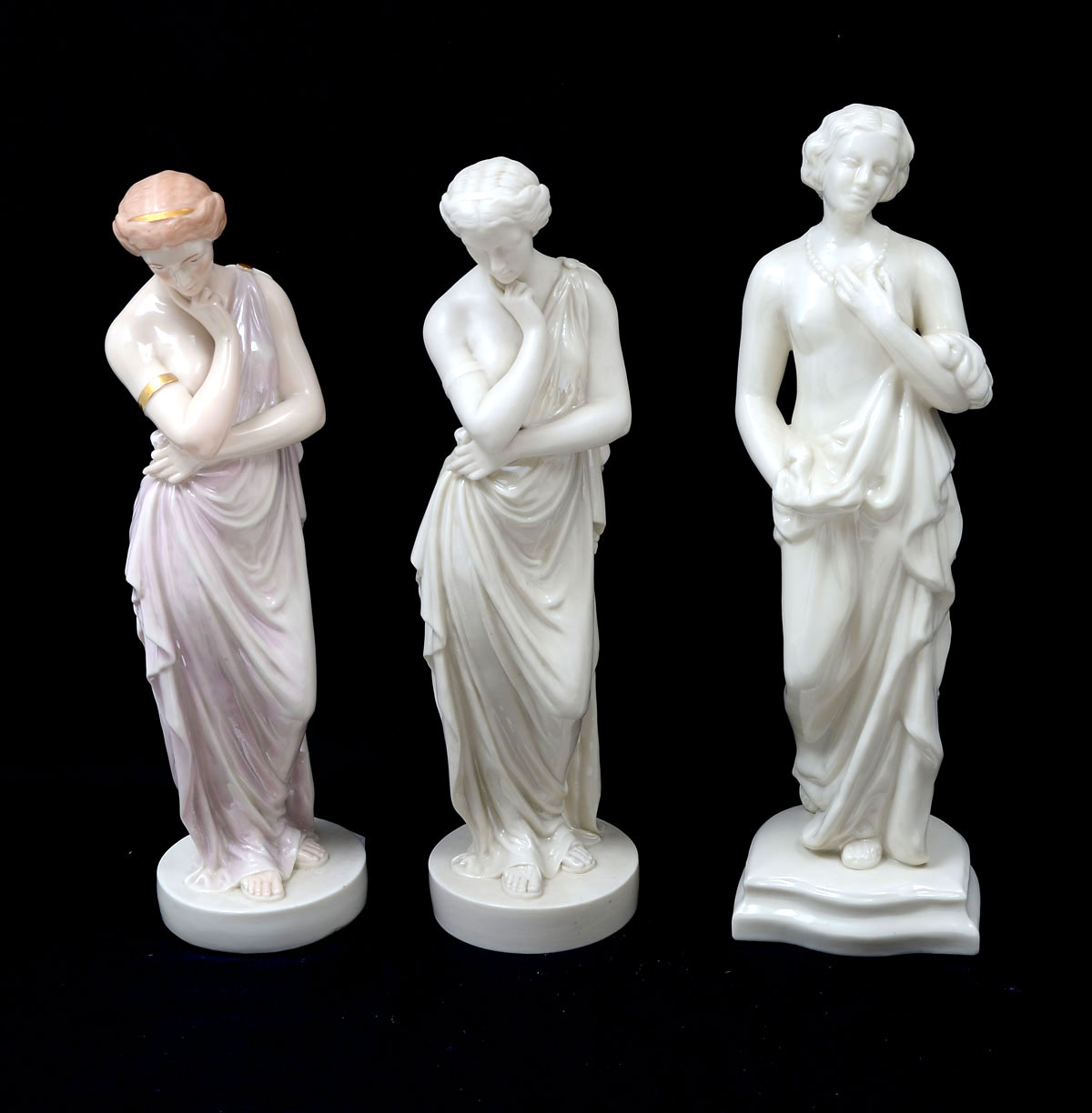 Appraisal: STANDING BELLEEK WOMEN Belleek Affection is a figurine of a