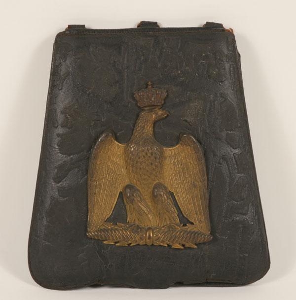 Appraisal: French leather pouch with seal th century official military case