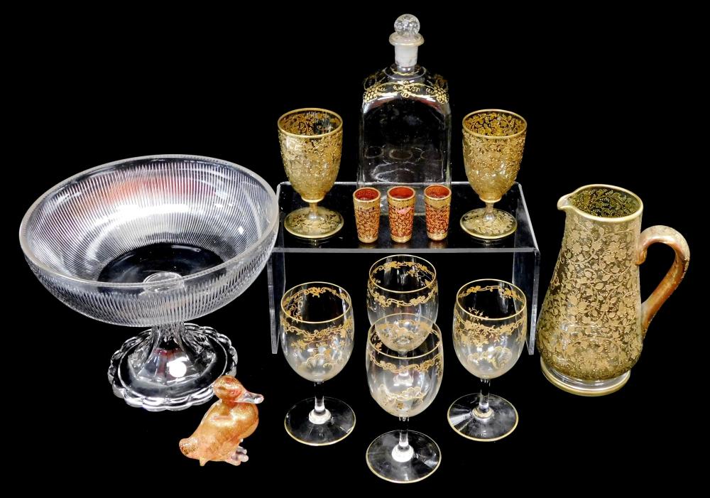 Appraisal: GLASS THIRTEEN PIECES OF ASSORTED GLASSWARE INCLUDING AN EARLY GLASS