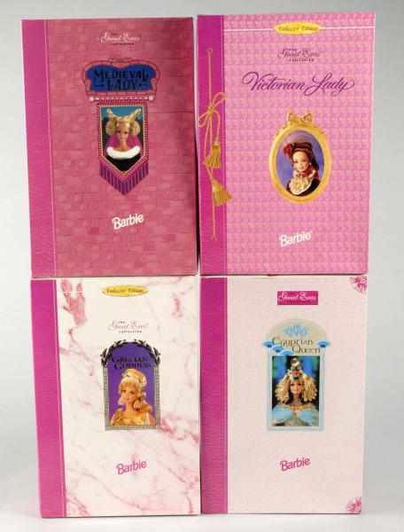 Appraisal: Collection of Great Eras Barbie Dolls NRFB Description Nine dolls