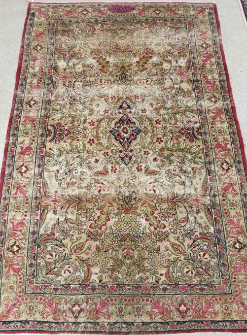 Appraisal: ANTIQUE PERSIAN KERMAN AREA RUG Kerman Province southeastern Iran early