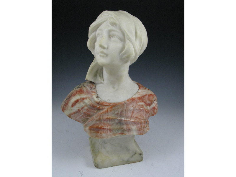 Appraisal: Alabaster Bust of a Young Woman early th c the