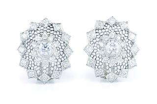 Appraisal: A Pair of Diamond Buccellati K white gold and diamond