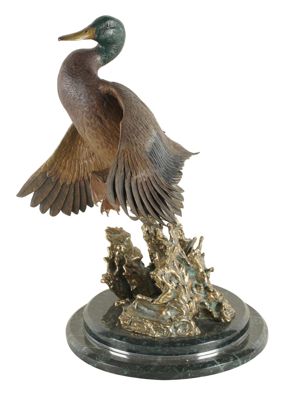 Appraisal: DOUGLAS VAN HOWD B THE DEPARTURE patinated and gilt bronze