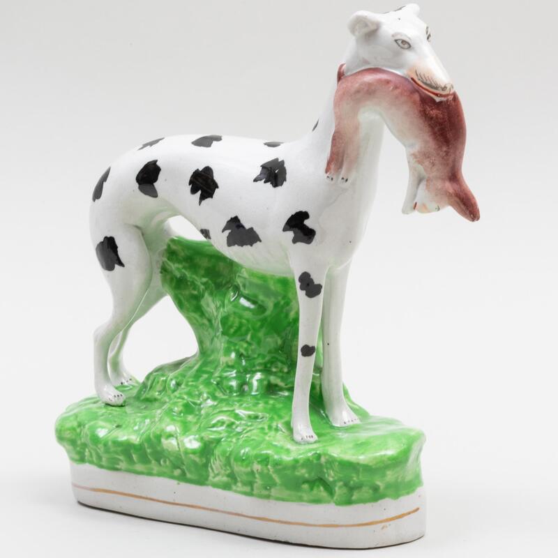 Appraisal: Staffordshire Model of a Hound Unmarked x x in Condition