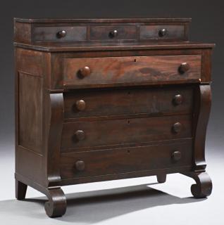 Appraisal: American Classical Style Carved Mahogany Chest la American Classical Style