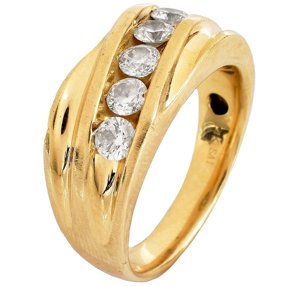 Appraisal: Man's ct Diamond and K Gold Ring Man's Vintage Approx