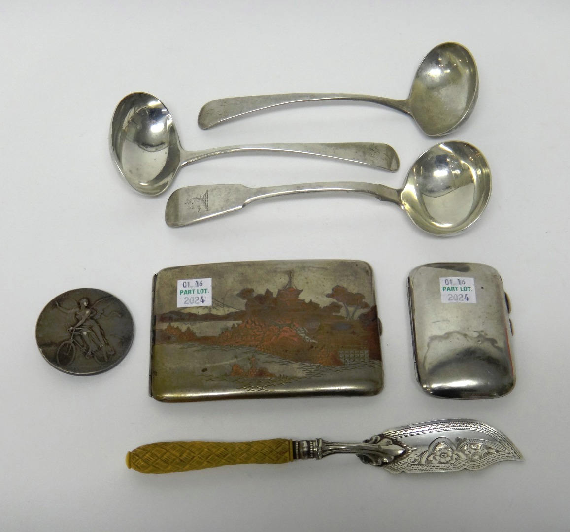 Appraisal: Silver and silver mounted wares comprising a pair of Old