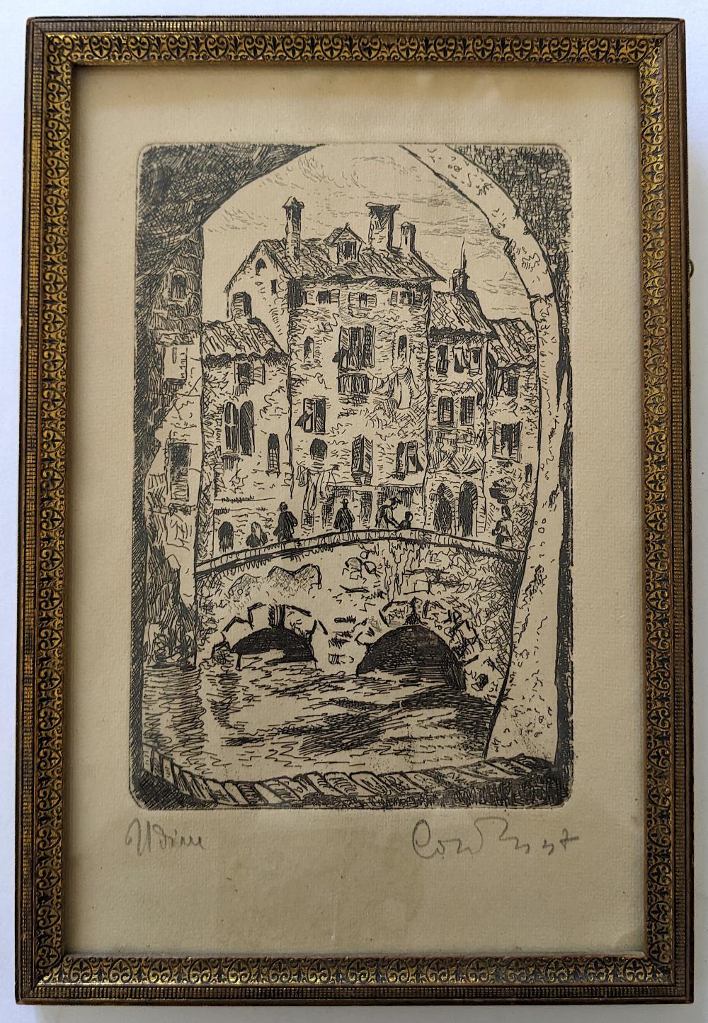 Appraisal: ANTIQUE WELL DONE ETCHING HAND SIGNEDThe provenance of this item