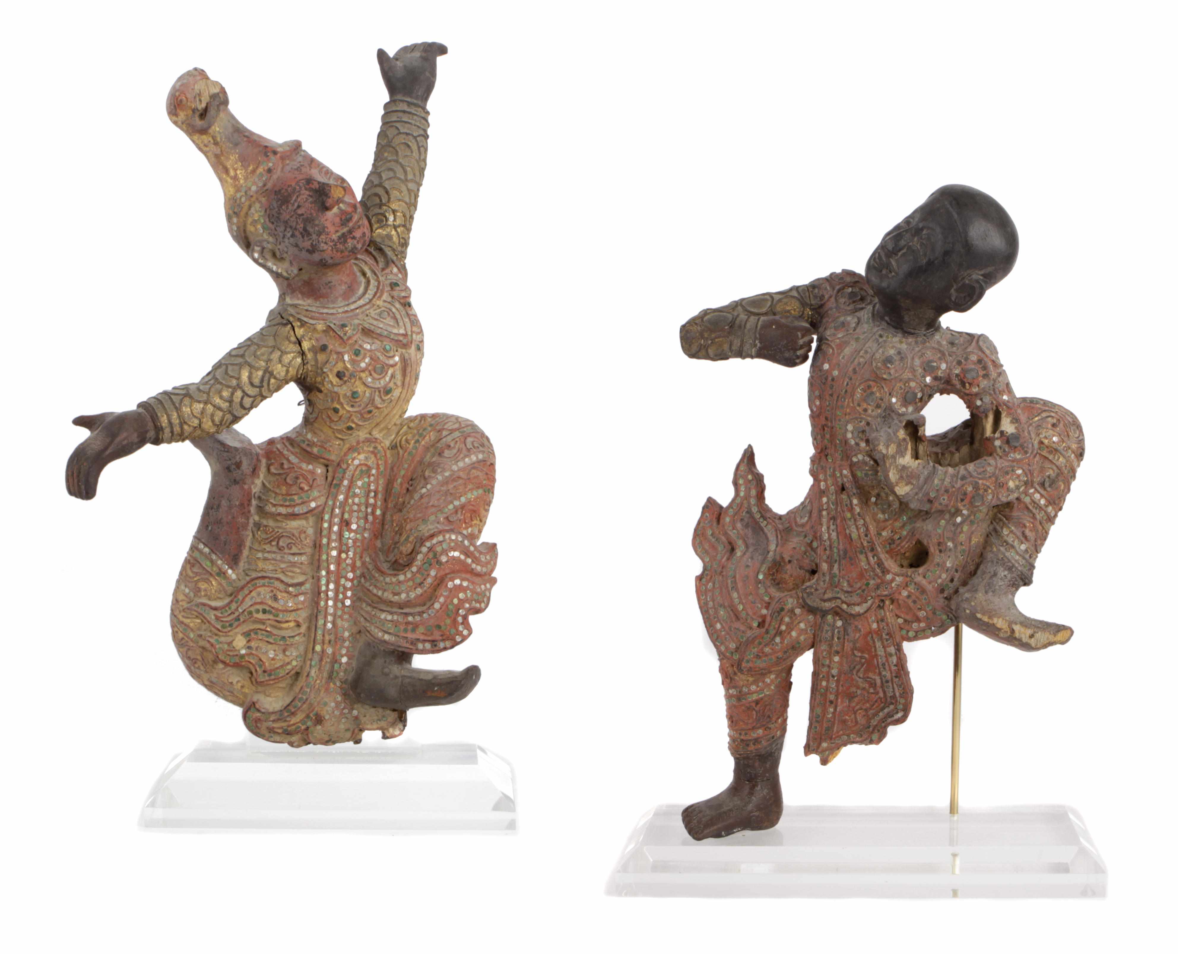 Appraisal: A pair of dancing Thai temple figures th th centuryheight