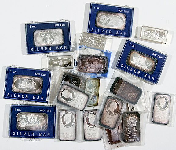 Appraisal: Silver Ignots An assorted lot of approx oz fine silver