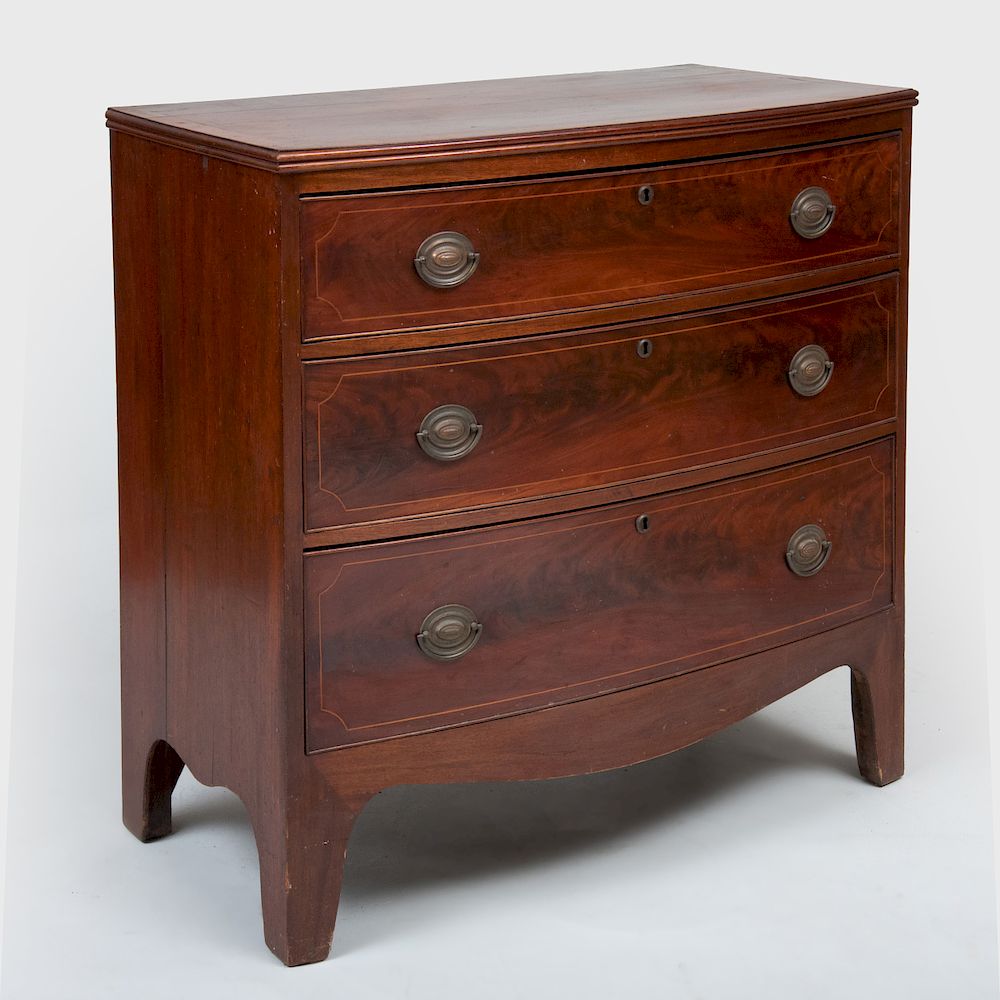 Appraisal: Small Federal Inlaid Mahogany Chest of Drawers x x in