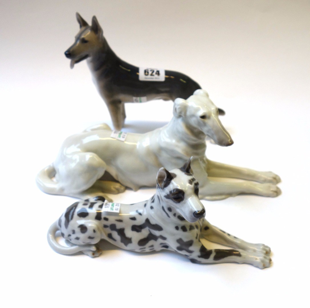 Appraisal: A Royal Copenhagen alsatian no a Copenhagen great dane no