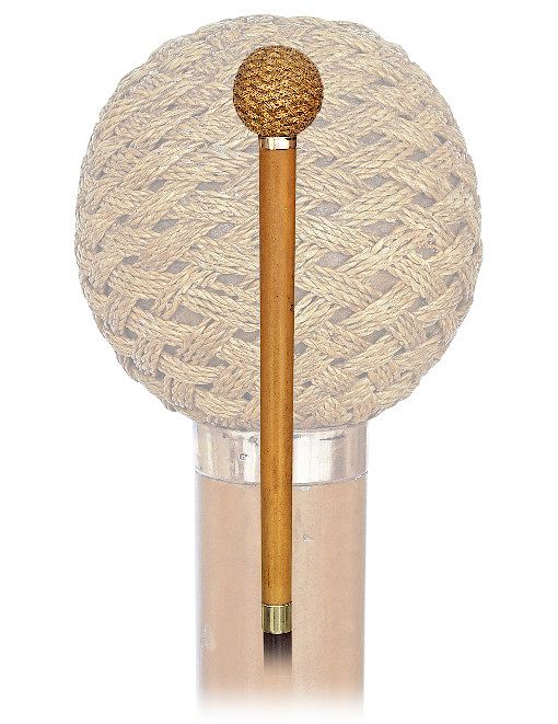 Appraisal: Macram Day Cane -Ca -Straight handle consisting of a wood