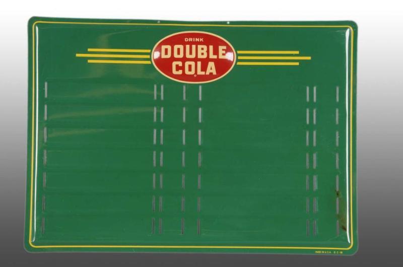 Appraisal: Embossed Tin Double Cola Menu Board Description s Wonderfully clean