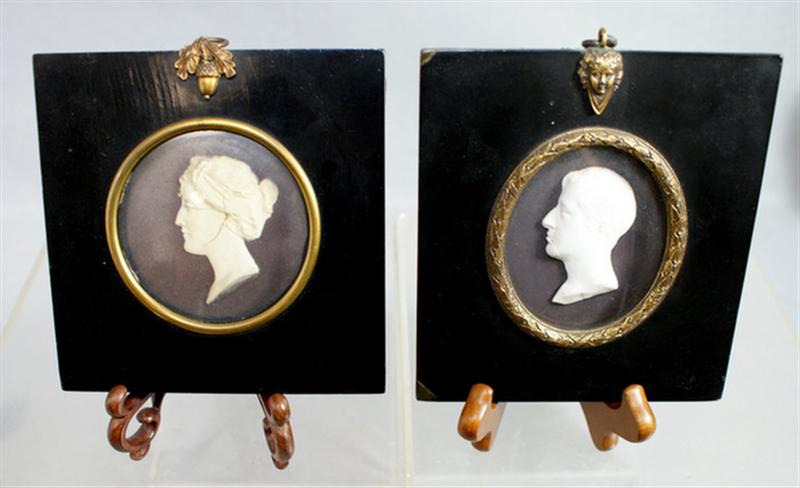 Appraisal: molded bust portraits one marked Duke of Devonshire Hennings with