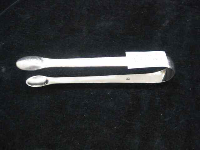 Appraisal: Georgian English Sterling Tongs fine bright-cut design '' excellent