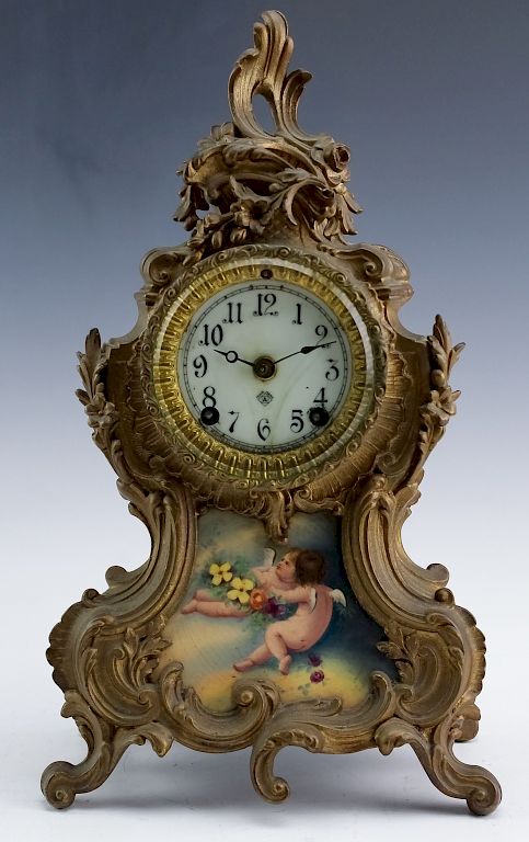 Appraisal: Antique Ansonia French Style Bronze Mantle Clock Antique signed Ansonia