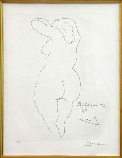 Appraisal: AFTER PABLO PICASSO FEMME VUE DE DOS Etching on wove