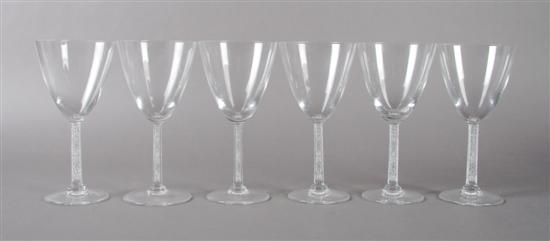 Appraisal: A Group of Glass Stemware Lalique Height of goblet inches