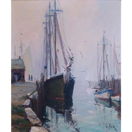 Appraisal: Otis Pierce Cook Jr American - Fishing Boats Gloucester Estimate