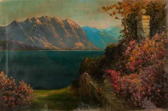 Appraisal: Jules Delaroche French late th century Landscape with Lake and