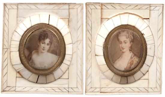 Appraisal: Pair of French portrait miniatures one of Josephine the other