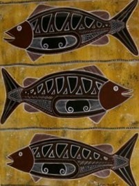 Appraisal: Tatipai Barsa born Torres Strait Barramundi acrylic on paper signed