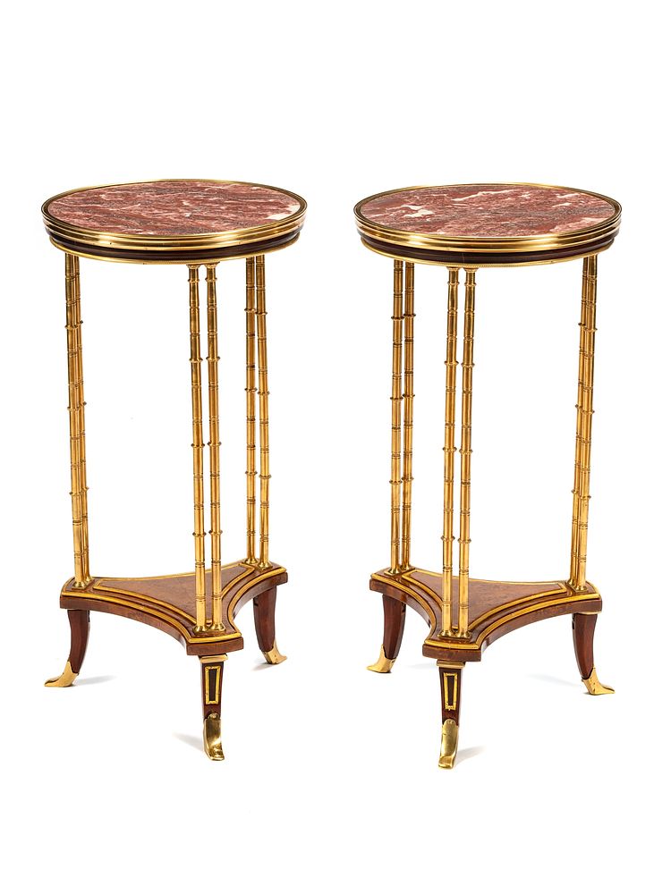 Appraisal: A Pair of French Gilt Bronze Marble-Top Gueridons A Pair