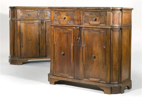 Appraisal: PAIR OF SIDEBOARDS in the Italian Baroque style constructed partly