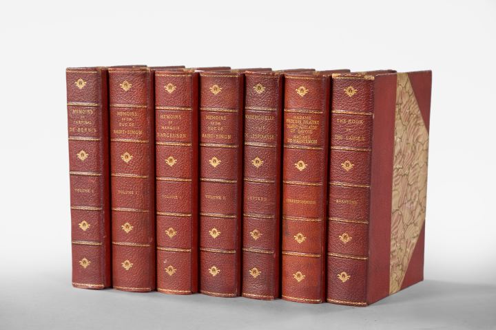 Appraisal: Collection of Approximately Fifteen Decorative Red Leather Bindings including three