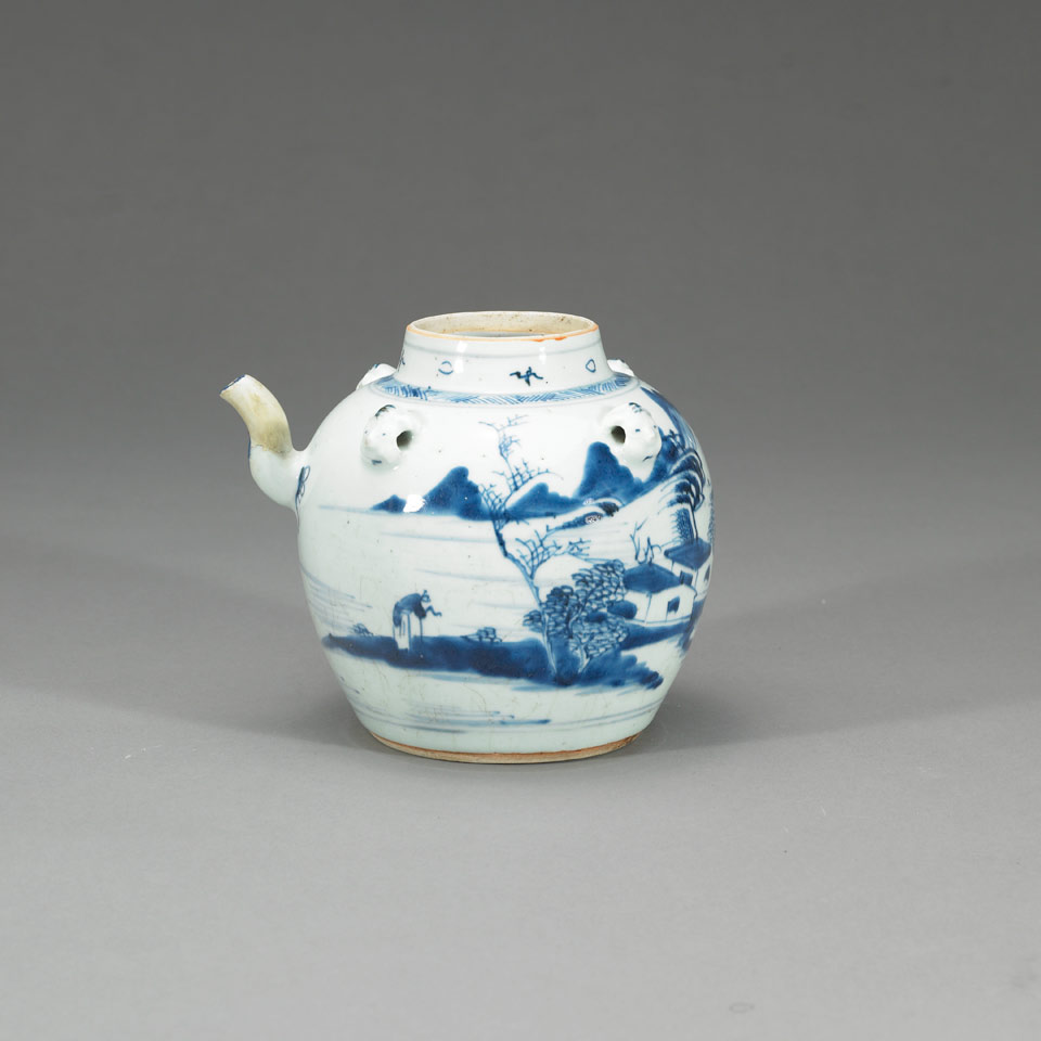 Appraisal: Export Blue and White Teapot Qing Dynasty th Century With