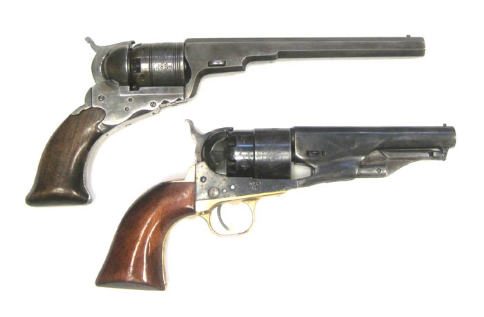 Appraisal: TWO REPRODUCTION PERCUSSION REVOLVERS Uberti model Army caliber barrel six