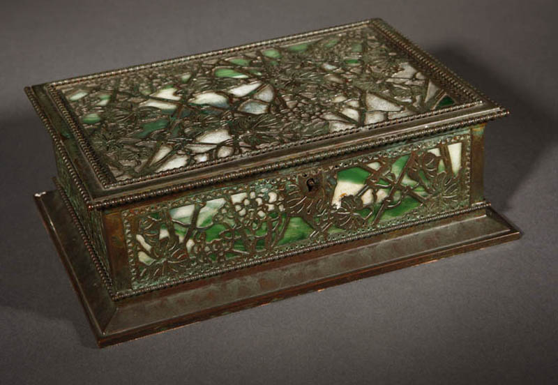 Appraisal: A Tiffany Studios 'Grapevine' cigar humidor A Tiffany Studios 'Grapevine'