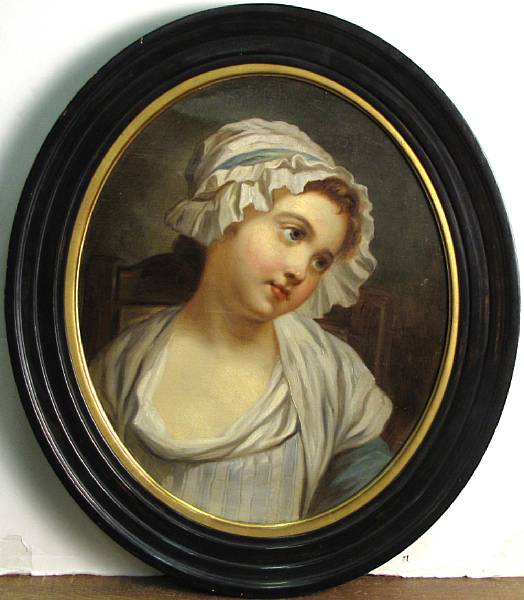 Appraisal: After Jean-Baptiste Greuze A portrait of a young girl seated