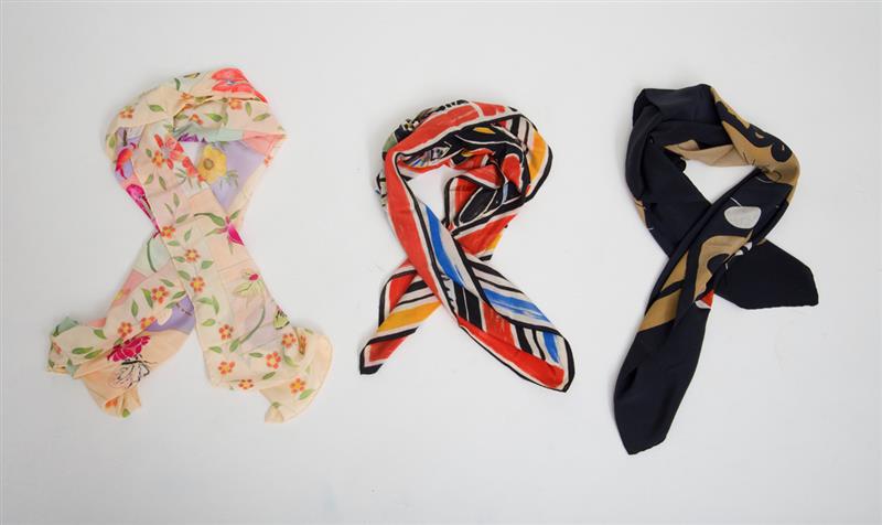 Appraisal: THREE MUSEUM ARTIST SCARVES Property of Estate of Helen Frankenthaler