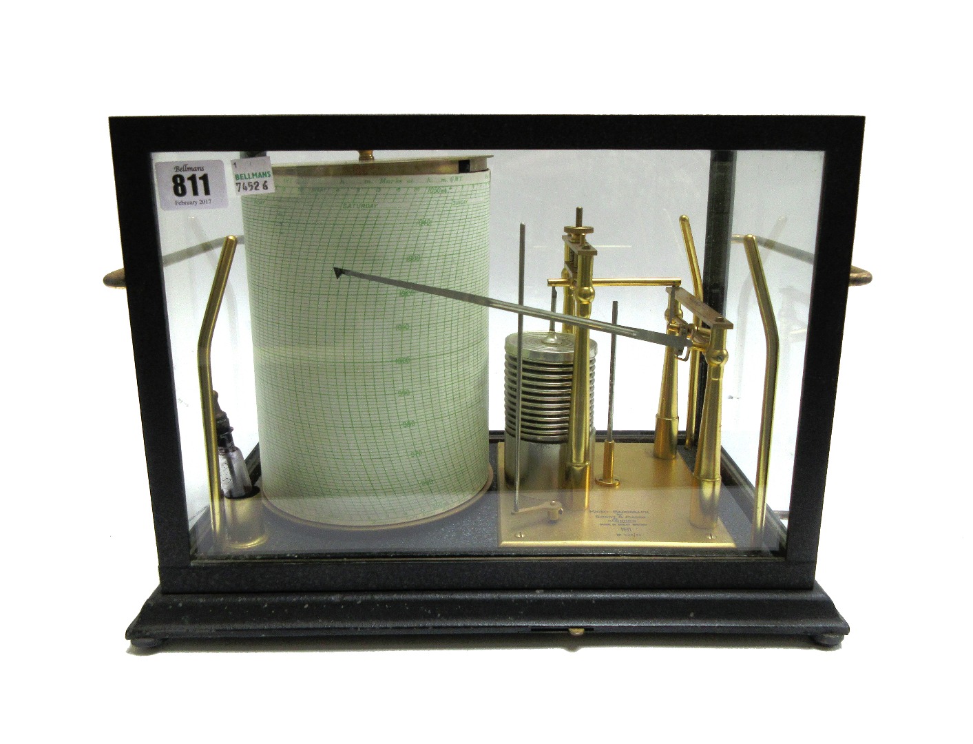 Appraisal: A Short Mason barograph th century housed in an ebonised