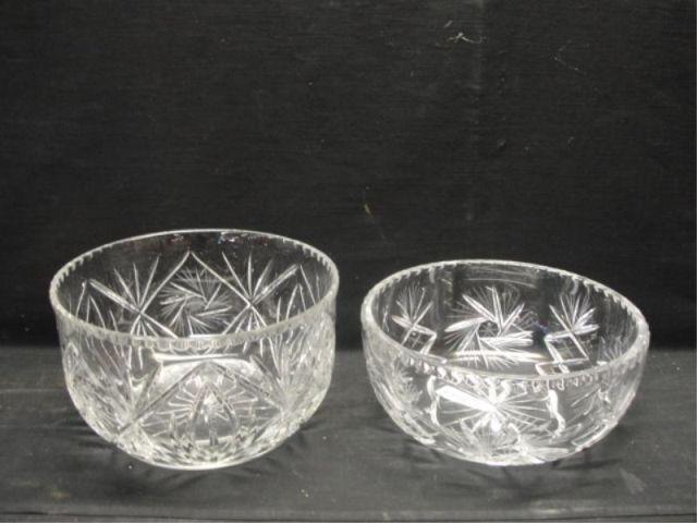 Appraisal: Large Cut Glass Center Bowls From a Larchmont home Dimensions