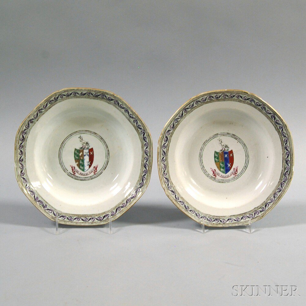 Appraisal: Pair of Chinese Export Porcelain Armorial Plates c the plates