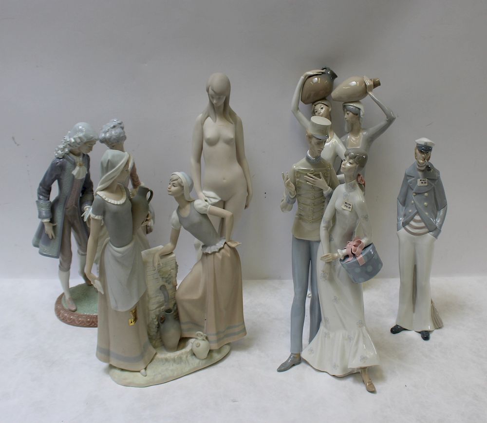 Appraisal: LLADRO Lot of Porcelain Figures Couple H Nude H with