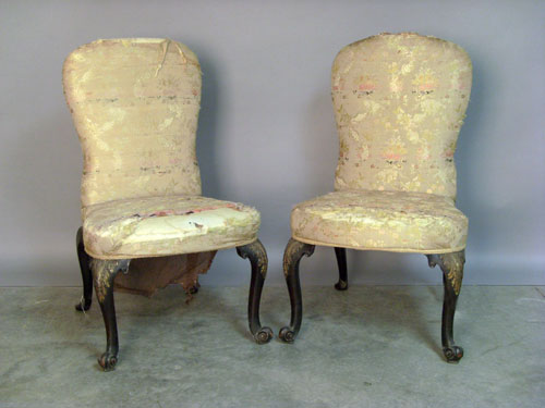 Appraisal: Pair of Georgian style back stools ca