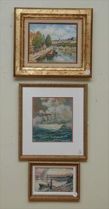 Appraisal: Two Oils on Canvas of Boating Scenes together with a